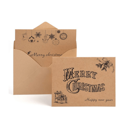 Monochromatic And Simple Vintage Christmas Cards