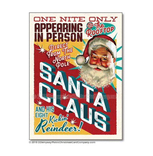 Vintage Coming Attractions Style Christmas Cards