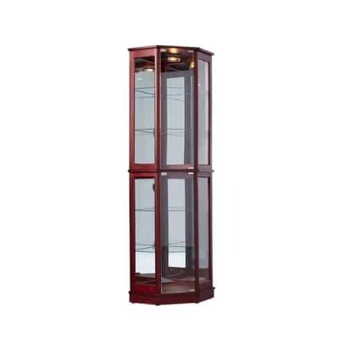Woolsey Lighted Corner Curio Cabinet